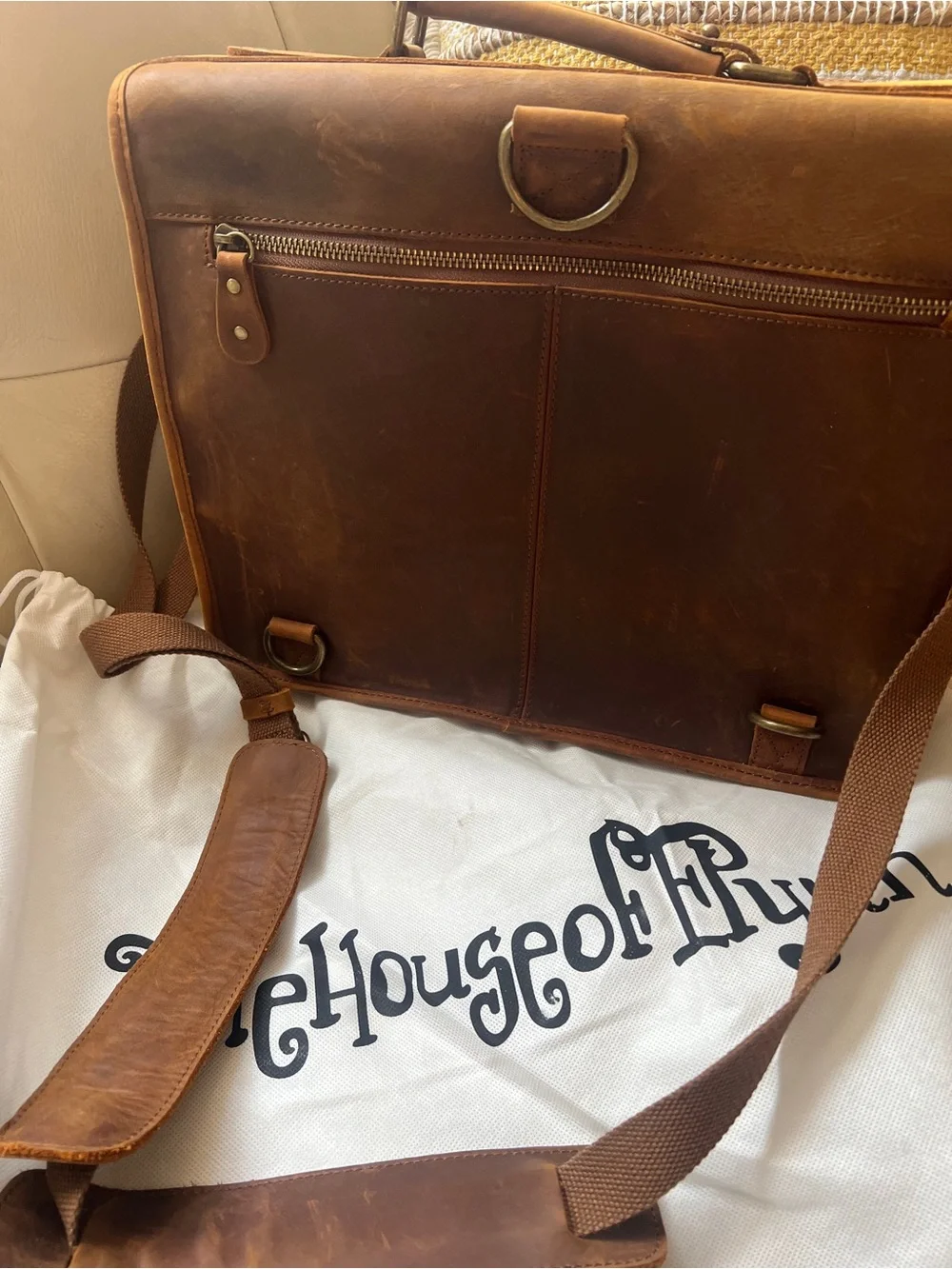 House of Flynn Full Grain Leather Messenger Bag